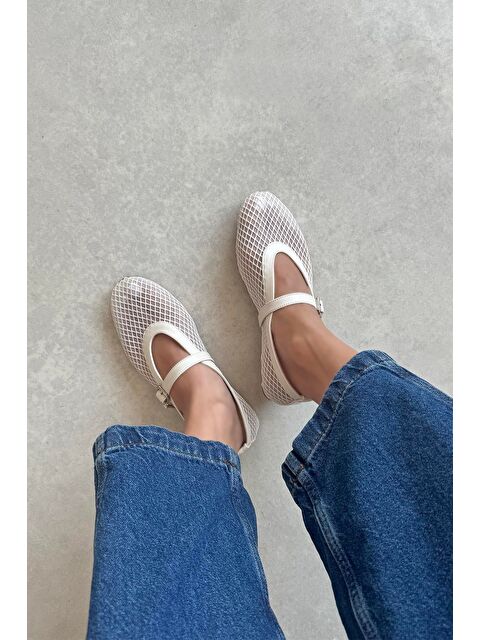 Straswans Carol Kadın File Detay Dantel Babet Krem - S000513046-19966