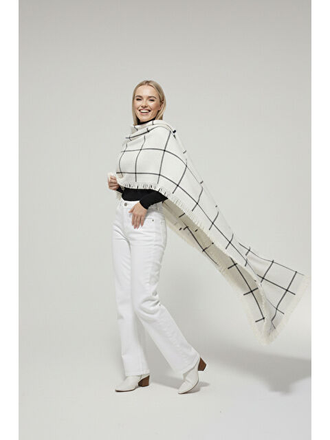 Bigdart Kadın Yumuşak Dokulu Kalın Şal Atkı 15951 - Beyaz - S000461647-20063