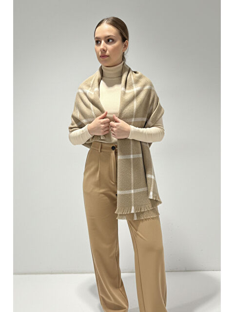 Bigdart Kadın Yumuşak Dokulu Kalın Şal Atkı 15951 - Taş - S000461647-25636