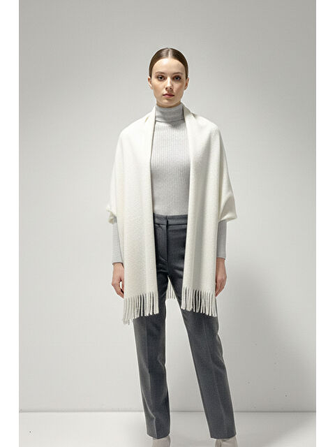 Bigdart Kadın Yumuşak Dokulu Kalın Şal Atkı 15951 - B.Beyaz - S000461647-37246