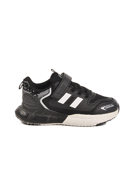 Ayakmod Siyah Cırtlı Fileli Erkek Çocuk Spor Ayakkabı Ukon F - S000396882-19351