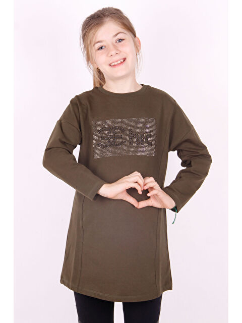 Toontoykids Kız Çocuk Chic Yazılı Taş İşlemeli Tişört - S000375855-18547