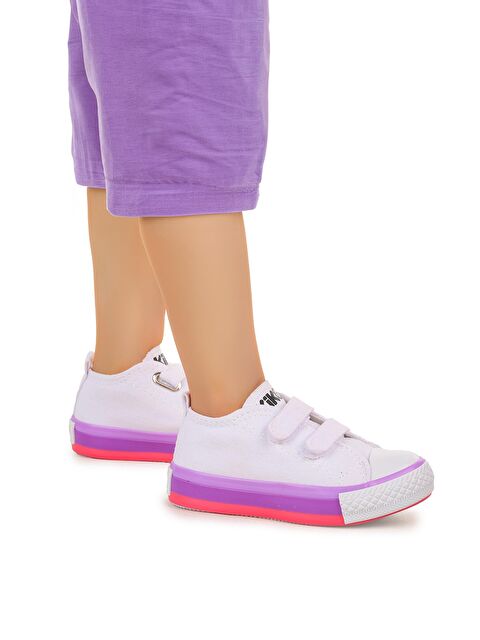 Kiko Kids Linen Cırtlı Kız Bebek Keten Spor Ayakkabı - S000216441-37241