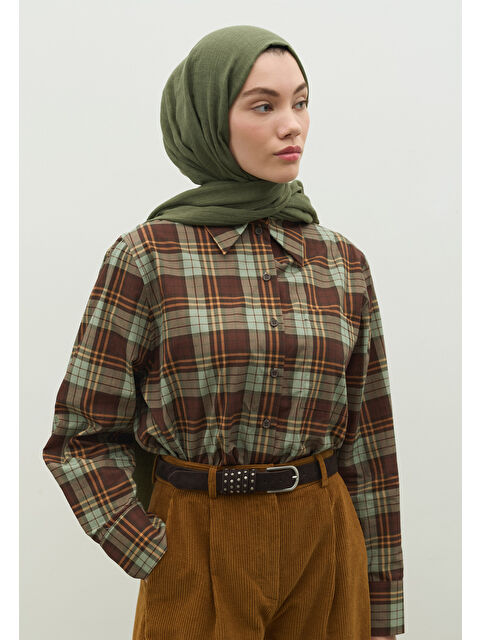 Fresh Scarfs Kaşmir Dokulu Şal Haki - S000470038-18547