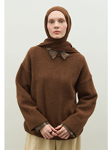 Fresh Scarfs Kaşmir Dokulu Şal Çikolata - S000470038-26416