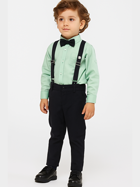 Casabony 4'lü Set Gömlek & Pantolon & Papyon & Askılık Erkek Çocuk Takım - S000439048-37463