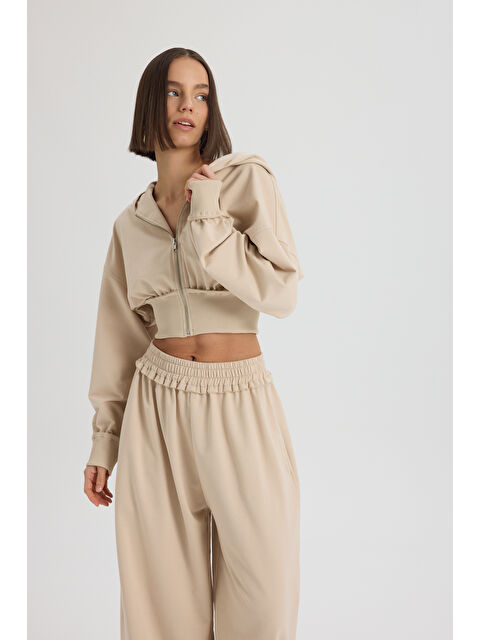 Mai Collection Petal Pis Detay Kemik Crop Eşofman Takım - S000526973-16277