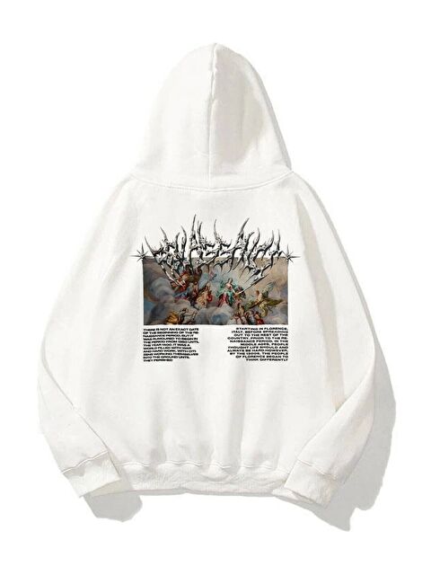 Trendseninle Unisex Angel Sweatshirt Beyaz - S000269278-20063