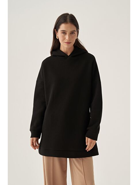 ALLDAY Siyah-Kapüşonlu Sweatshirt