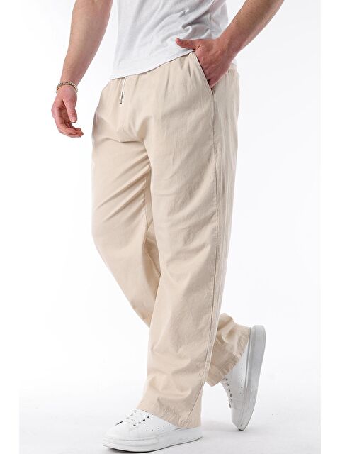 Madmext Bej Bol Paça Beli Bağlamalı Erkek Pantolon E7403 - S000428179-19928
