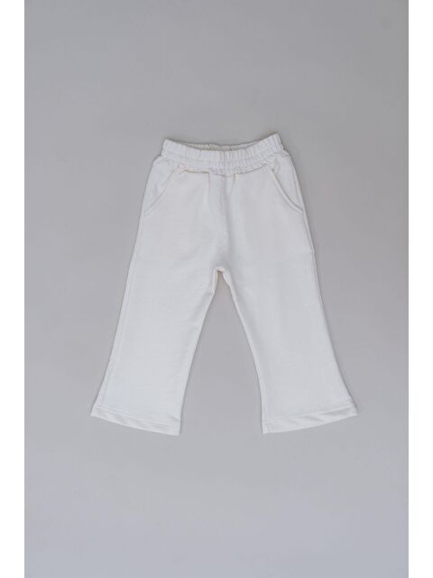 C&City Kız Çocuk İspanyol Paça Eşofman Altı 761 Ekru