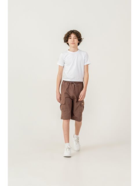 Mışıl Kids Çift Kargo Cepli Sol Cep Kapağı Baskılı Erkek Çocuk Şort - S000513692-19413