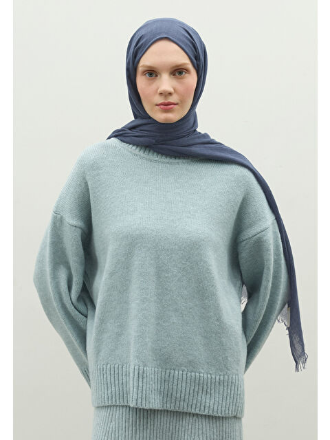 Fresh Scarfs Kaşmir Dokulu Şal İndigo - S000470038-23093