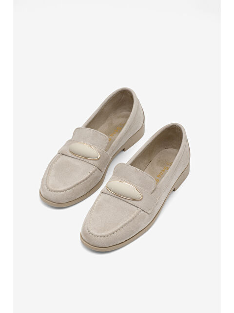 TONNY BLACK Kadın Bej Loafer Rahat Kalıp Toka Detaylı Günlük Babet - S000530688-19928