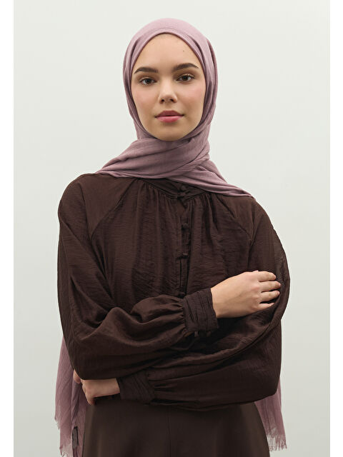 Fresh Scarfs Kaşmir Dokulu Şal Gül Kurusu - S000470038-20028