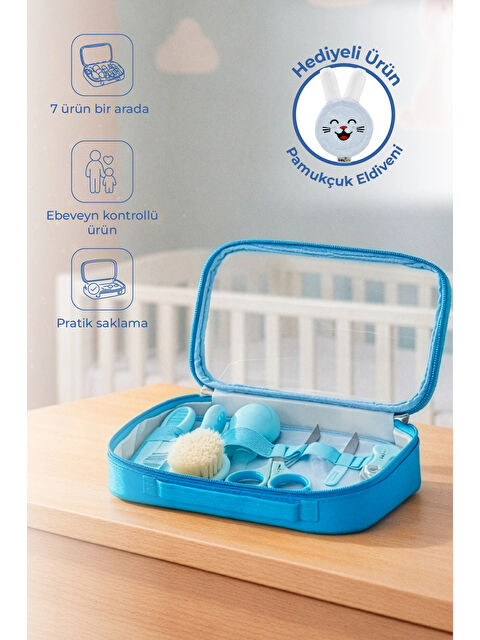 Babyjem Bebek Bakım Bakım Seti Mavi 7 Parça + Pamukçuk Eldiveni Mavi Hediyeli - S000501542-23173