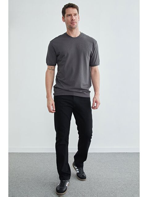 Fullamoda Basic Petek Kumaş Bisiklet Yaka Tişört - S000516500-33408