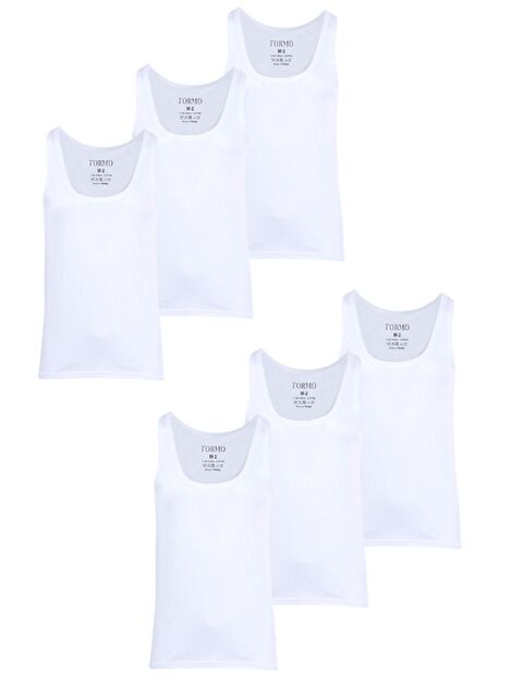 Formo 6'lı Erkek Beyaz %100 Pamuk Ribana Atlet - S000369915-20063