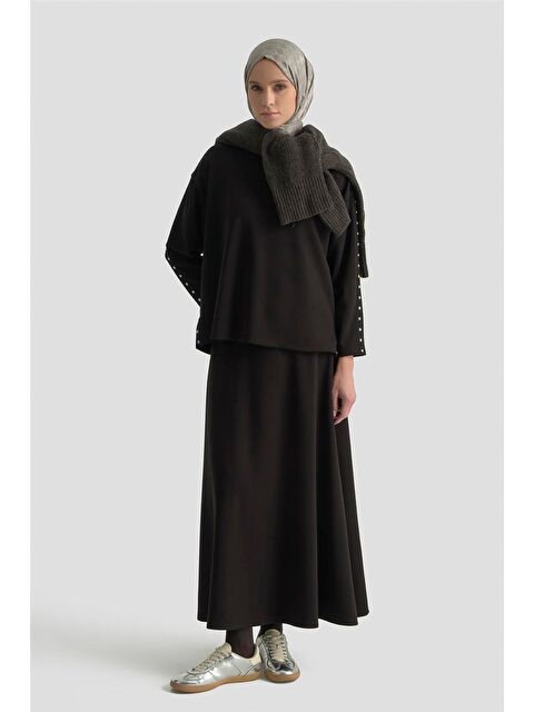 ARMİNE Şeritli Örme Takım 25Kd1163 Siyah - S000498063-19351