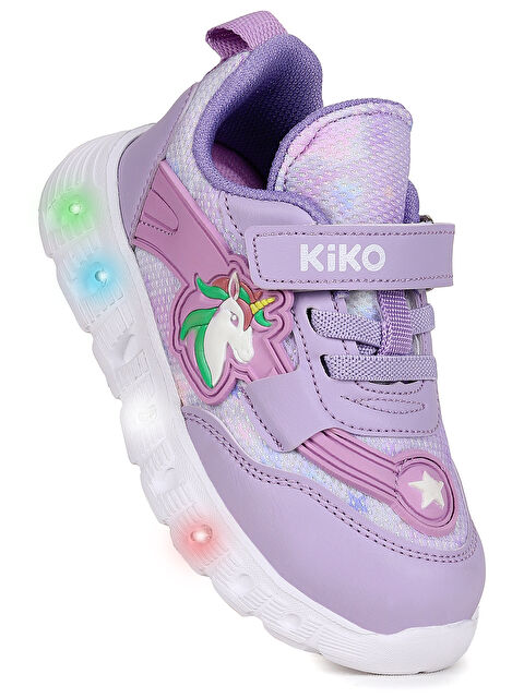 Kiko Kids Puff Cırtlı Işıklı Faylon Taban Kız Bebek Spor Ayakkabı