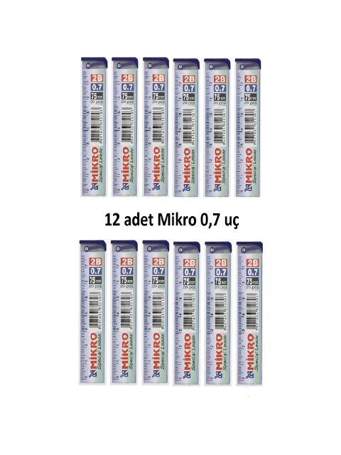 Mikro Cetvelli 2B 0.7 Kalem Ucu 75 mm 12 Adet - S000393095-19351