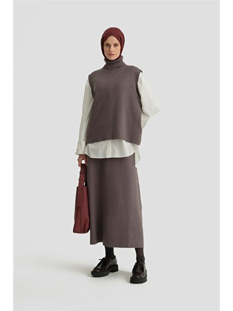 ARMİNE Sıfır Kol Kazak Etekli Takım 24Kd4220 Antrasit - S000351542-33408