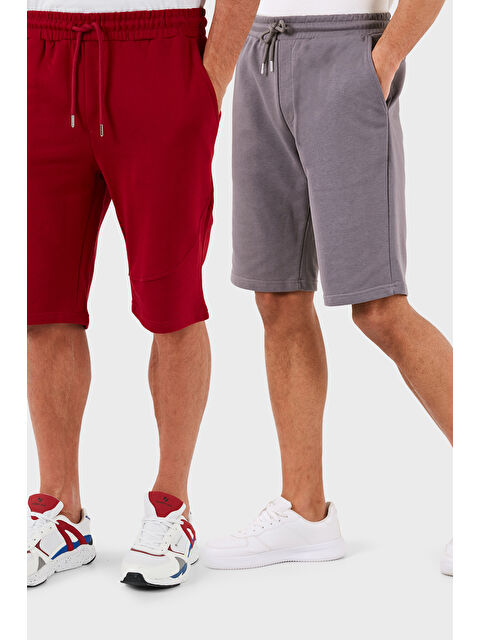 Buratti Pamuklu Regular Fit Normal Bel Cepli 2'li Paket Şort 590804142S2