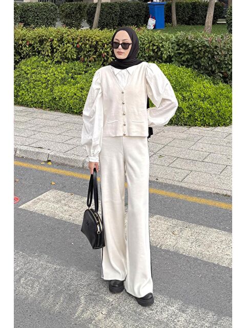 Lamelif Biyeli Yelekli Takım Taş - S000515478-25636