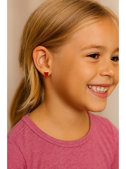 New Obsessions French Fries Çocuk Çelik Cici Küpe - S000464682-20076