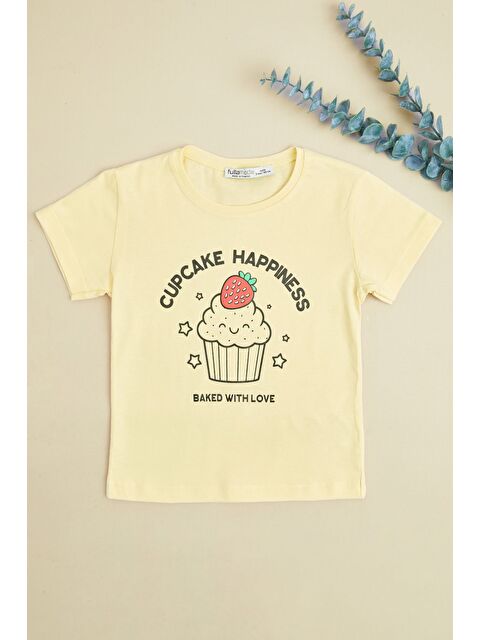 Fullamoda Cupcake Happıness Baskılı Kız Çocuk Tişört - S000532068-20072