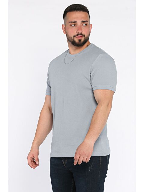 Mishar İtalia Bisiklet Yaka Kendinden Desenli Erkek Tişört - S000399541-29351