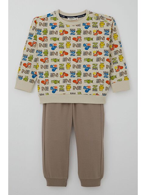 Breeze Erkek Çocuk Eşofman Takımı Zebra Macerası Krem (1-4 Yaş) - S000490166-19966