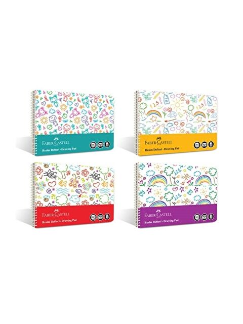 Faber-Castell Eğlenceli PP Kapak Resim Defteri 35x50 cm,30 Yaprak, Dayanıklı ve Renkli Tasarım, Asorti Renk - S000415529-23173