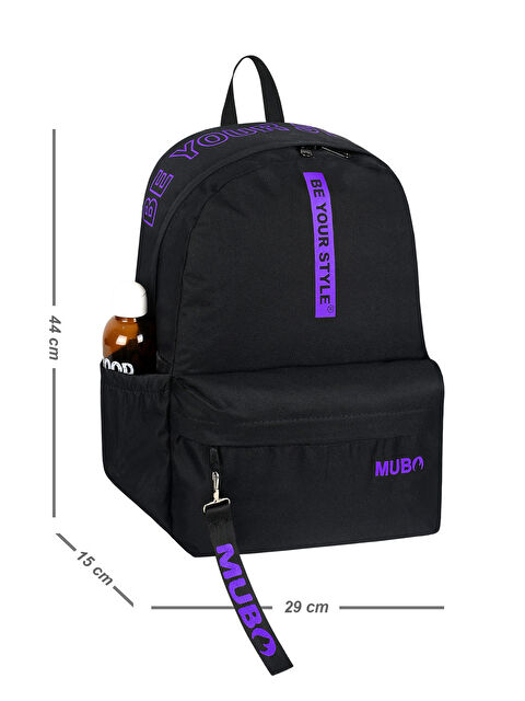 TONNY BLACK Unisex Siyah Mor Geniş Hacimli Günlük ve Okul Kullanımına Uygun Sırt Çantası - S000495411-37439