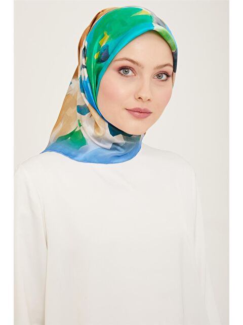 ARMİNE Çiçek Desenli Twill İpek Eşarp 24Ya9103 81 83 - S000498258-23173