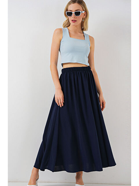 Bigdart Kadın Uzun Ayrobin Etek 8050 - Lacivert - S000395934-21164