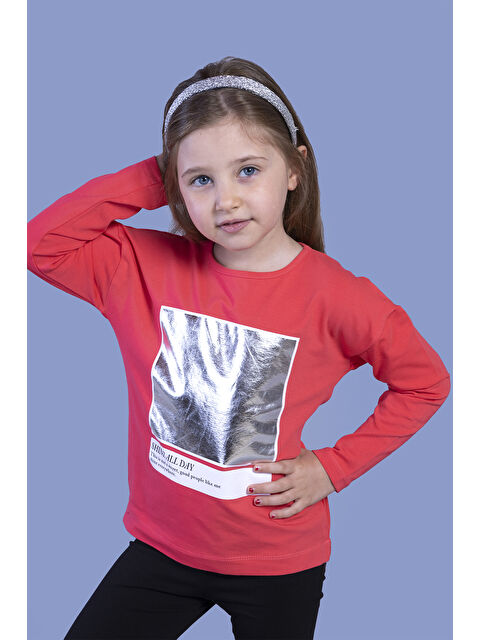 Toontoykids Kız Çocuk Varak Baskılı Tişört - S000500908-20048