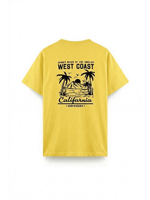 Oksit West Coast Surfriders California Baskılı Erkek Unisex Oversize Tişört Büyük Beden Tshirt - S000523454-20072
