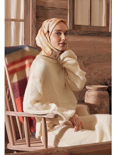 Fresh Scarfs Noa Desen Pamuk İpek Eşarp Tarçın - S000423038-19956