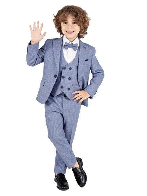 Mnk Baby & Kids Kiryos Erkek Çocuk Kareli Takım Elbise M00806 - S000530692-17234