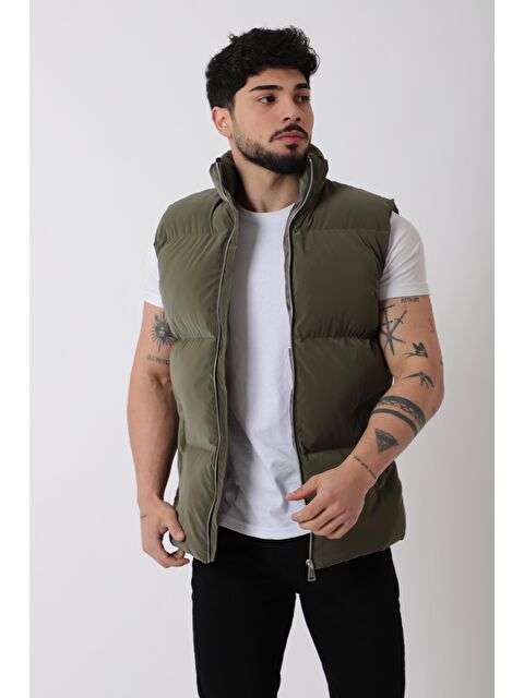 Stilkombin Dik Yaka Demir Fermuarlı Nova Yelek VKS_60325 - S000363295-18547