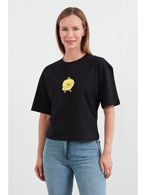 Fullamoda Civciv Baskılı Kısa Kol Tişört - S000392043-19351