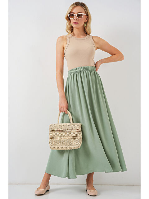 Bigdart Kadın Uzun Ayrobin Etek 8050 - E.Yeşil - S000395934-37469