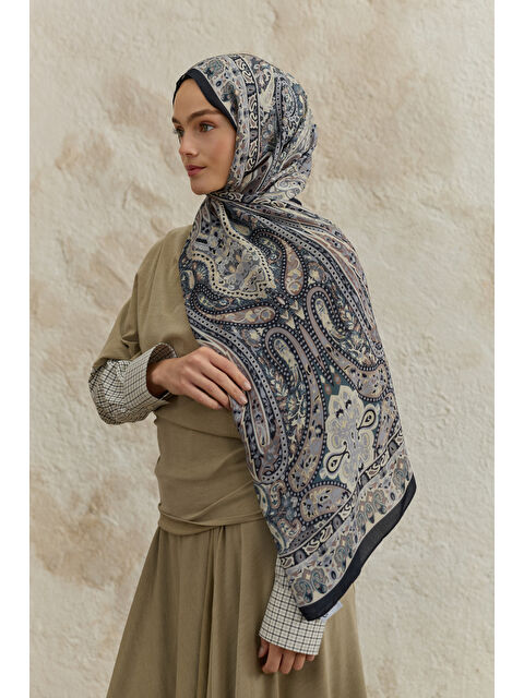 QEF Cupra Prive Desenli Şal Saga Taş - S000522562-25636