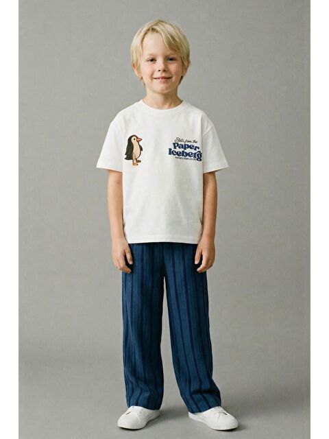 Monila Erkek Çocuk Ekru Hayvan Baskılı Pamuklu Jogger Pantolonlu Altüst Takım - S000515482-37344