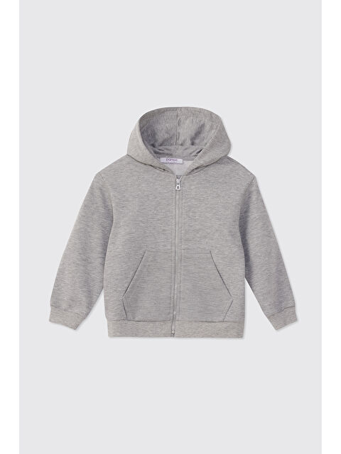 Panço Erkek Bebek Fermuarlı Gri-Melanj Sweatshirt - S000526049-74