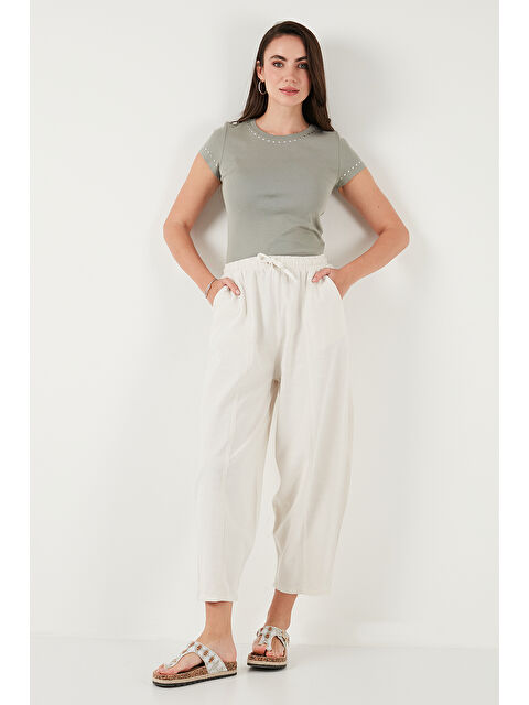 Lela Pamuklu Relaxed Fit Normal Bel Daralan Paça Pantolon 668YP5198 - S000375867-25636