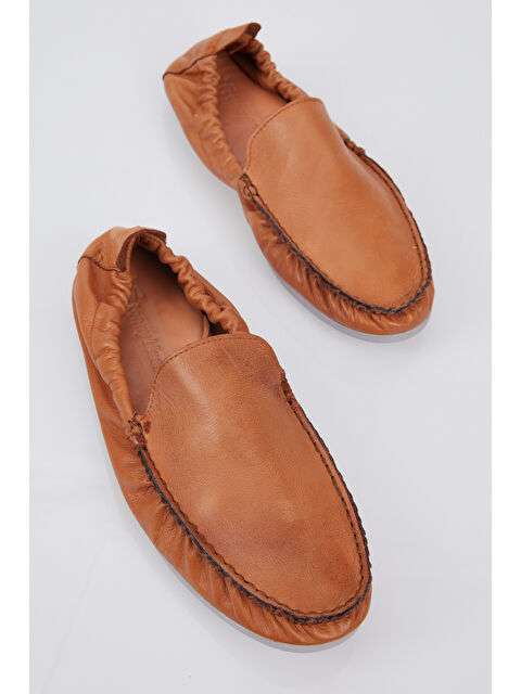 TONNY BLACK Erkek Taba Arkası Lastikli Rahat Kalıp Hakiki Deri Loafer - S000499979-14955