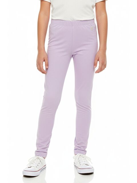 Toontoykids Kız Çocuk Beli Lastikli  Fiyonk Detaylı  Nakışlı Tayt 25027