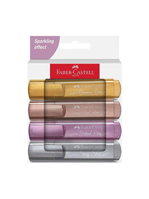 Faber-Castell Metalik 4'lü Karton Kutu Fosforlu Kalem Seti, ve Parlak Renkler - S000415535-23173